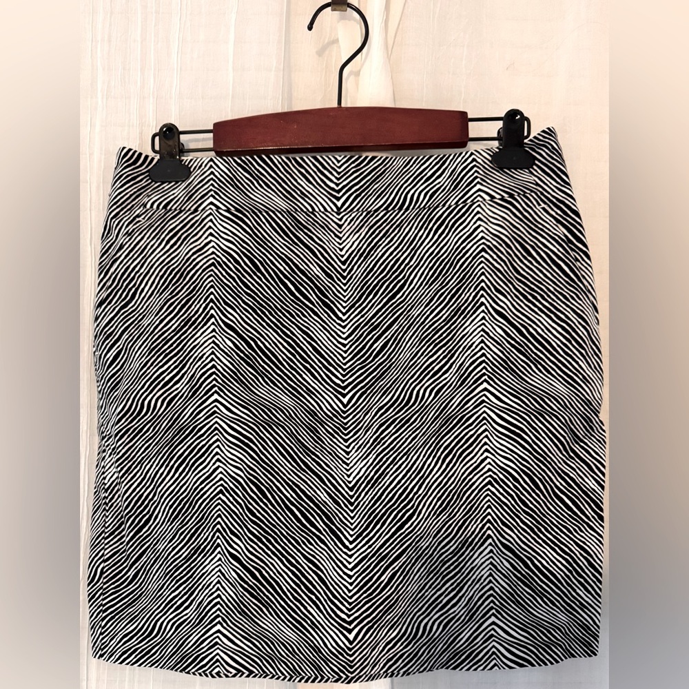 Ann Taylor. NWOT. Black and White Striped Skirt
